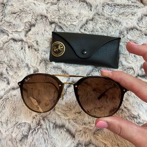 Ray-Ban Blaze Double Bridge Tortoise; Gold